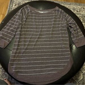 Maurices Long Sleeve Striped Top - Purple and White